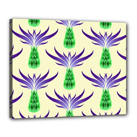 Thistles Purple Flora Flowering Canvas 20  X 16  (stretched) by Vaneshart