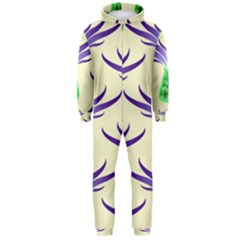 Thistles Purple Flora Flowering Hooded Jumpsuit (men)  by Vaneshart