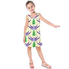 Thistles Purple Flora Flowering Kids  Sleeveless Dress by Vaneshart