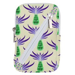 Thistles Purple Flora Flowering Belt Pouch Bag (large)