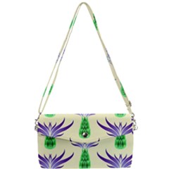 Thistles Purple Flora Flowering Removable Strap Clutch Bag