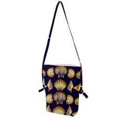 Snails See Shells Golden Folding Shoulder Bag by Vaneshart