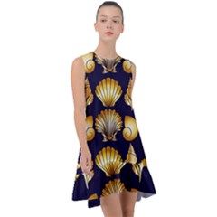 Snails See Shells Golden Frill Swing Dress