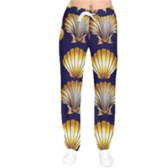 Snails See Shells Golden Women Velvet Drawstring Pants by Vaneshart