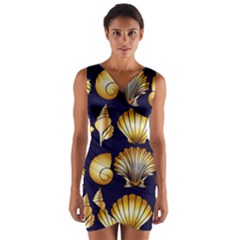 Snails See Shells Golden Wrap Front Bodycon Dress by Vaneshart