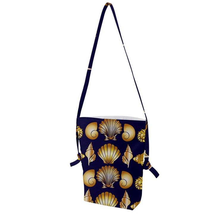 Snails See Shells Golden Folding Shoulder Bag