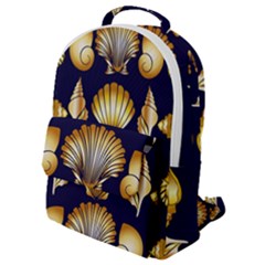 Snails See Shells Golden Flap Pocket Backpack (small)