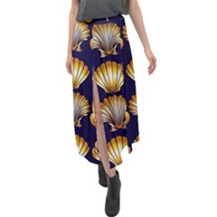 Snails See Shells Golden Velour Split Maxi Skirt