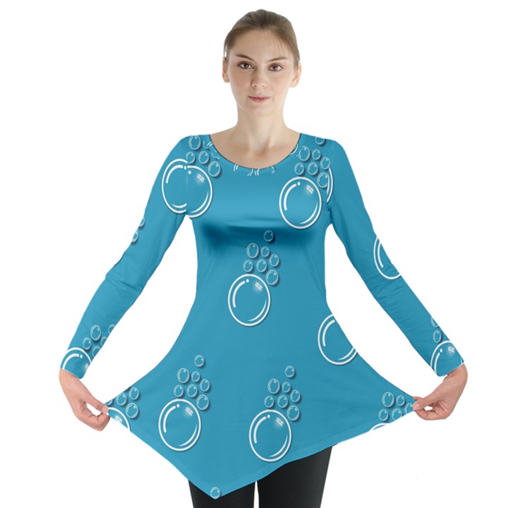 Bubble Group Pattern Abstract Long Sleeve Tunic 