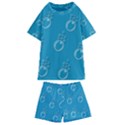 Bubble Group Pattern Abstract Kids  Swim Tee and Shorts Set View1