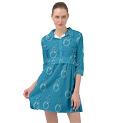 Bubble Group Pattern Abstract Mini Skater Shirt Dress