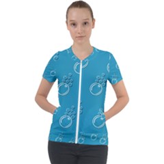 Bubble Group Pattern Abstract Short Sleeve Zip Up Jacket