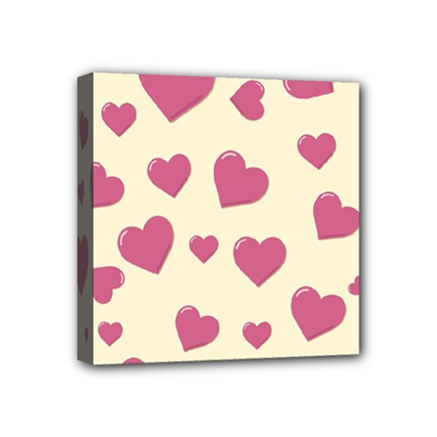 Flat Love Symbol Pattern Mini Canvas 4  X 4  (stretched) by Vaneshart