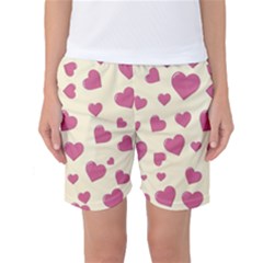 Flat Love Symbol Pattern Women s Basketball Shorts by Vaneshart