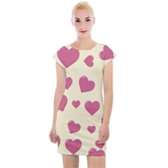 Flat Love Symbol Pattern Cap Sleeve Bodycon Dress by Vaneshart