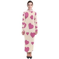 Flat Love Symbol Pattern Turtleneck Maxi Dress by Vaneshart