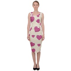 Flat Love Symbol Pattern Sleeveless Pencil Dress by Vaneshart