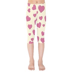 Flat Love Symbol Pattern Kids  Capri Leggings  by Vaneshart