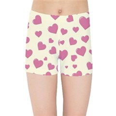 Flat Love Symbol Pattern Kids  Sports Shorts by Vaneshart