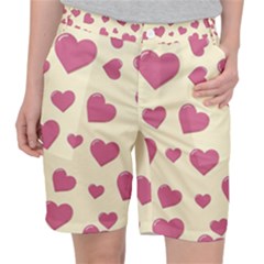 Flat Love Symbol Pattern Pocket Shorts by Vaneshart