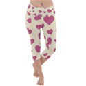 Flat Love Symbol Pattern Lightweight Velour Capri Yoga Leggings View1