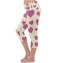 Flat Love Symbol Pattern Lightweight Velour Capri Yoga Leggings View2