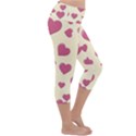 Flat Love Symbol Pattern Lightweight Velour Capri Yoga Leggings View3