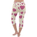 Flat Love Symbol Pattern Lightweight Velour Capri Yoga Leggings View4