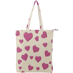 Flat Love Symbol Pattern Double Zip Up Tote Bag by Vaneshart