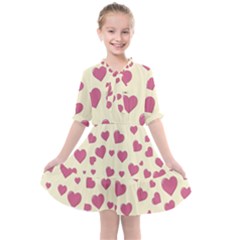 Flat Love Symbol Pattern Kids  All Frills Chiffon Dress