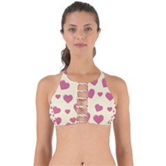 Flat Love Symbol Pattern Perfectly Cut Out Bikini Top