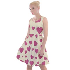 Flat Love Symbol Pattern Knee Length Skater Dress