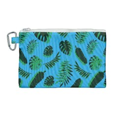 Tropical Leaves Nature Canvas Cosmetic Bag (large) by Vaneshart