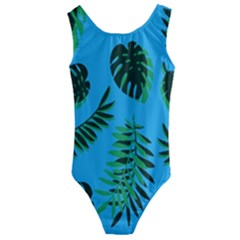 Tropical Leaves Nature Kids  Cut-out Back One Piece Swimsuit by Vaneshart