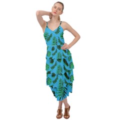 Tropical Leaves Nature Layered Bottom Dress