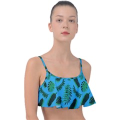 Tropical Leaves Nature Frill Bikini Top