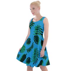 Tropical Leaves Nature Knee Length Skater Dress