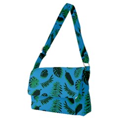 Tropical Leaves Nature Full Print Messenger Bag (m)