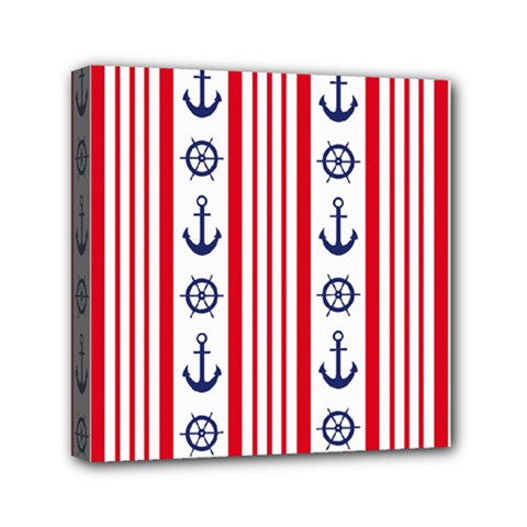 Nautical Papers Nautical Background Mini Canvas 6  X 6  (stretched) by Vaneshart