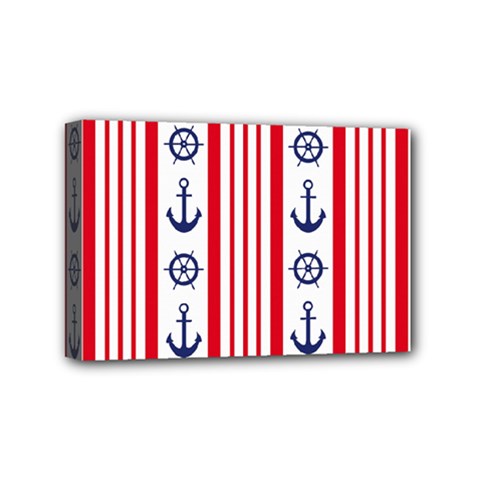 Nautical Papers Nautical Background Mini Canvas 6  X 4  (stretched) by Vaneshart