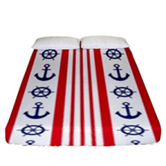 Nautical Papers Nautical Background Fitted Sheet (king Size) by Vaneshart