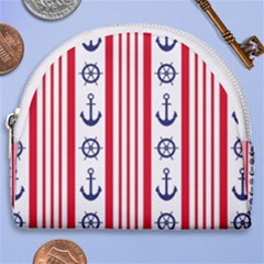 Nautical Papers Nautical Background Horseshoe Style Canvas Pouch by Vaneshart