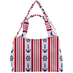 Nautical Papers Nautical Background Double Compartment Shoulder Bag by Vaneshart