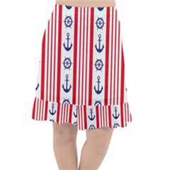 Nautical Papers Nautical Background Fishtail Chiffon Skirt