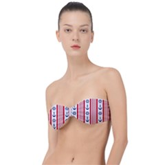 Nautical Papers Nautical Background Classic Bandeau Bikini Top 