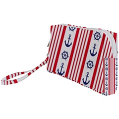 Nautical Papers Nautical Background Wristlet Pouch Bag (small)