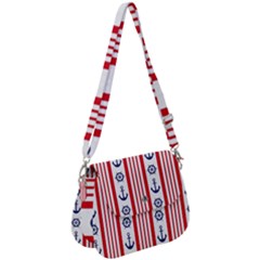 Nautical Papers Nautical Background Saddle Handbag