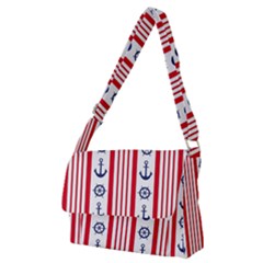 Nautical Papers Nautical Background Full Print Messenger Bag (m)