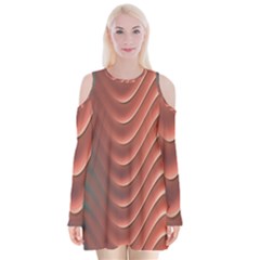 Texture Digital Painting Digital Art Velvet Long Sleeve Shoulder Cutout Dress by Vaneshart