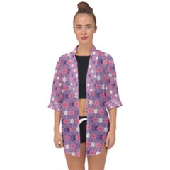 Abstract Pattern Geometry Gradient Open Front Chiffon Kimono by Vaneshart